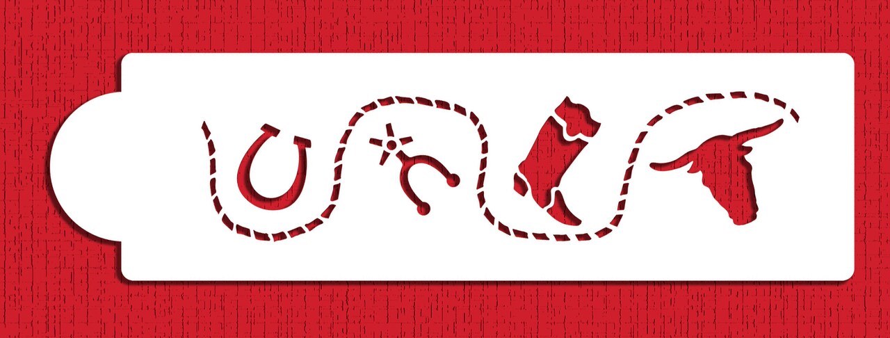 Cowboy Cake Stencil Side | C269 by Designer Stencils | Cake Decorating Tools |